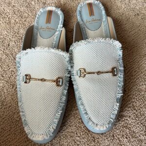 Sam Edelman Light Blue Fringed Loafers